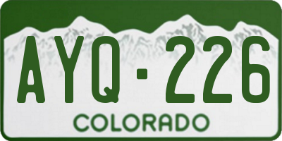 CO license plate AYQ226