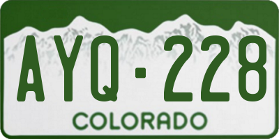 CO license plate AYQ228