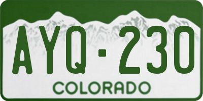 CO license plate AYQ230