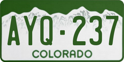 CO license plate AYQ237