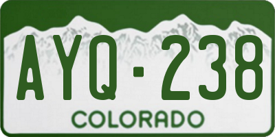 CO license plate AYQ238