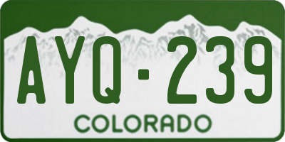 CO license plate AYQ239