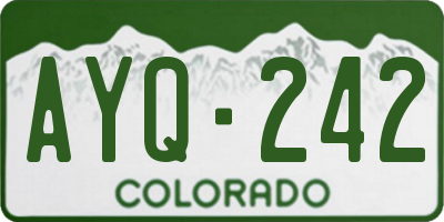 CO license plate AYQ242