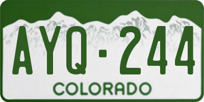 CO license plate AYQ244