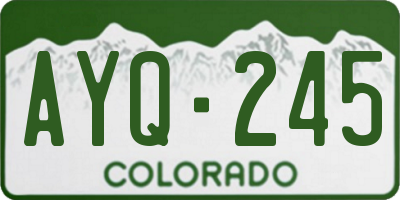 CO license plate AYQ245