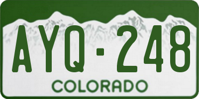 CO license plate AYQ248