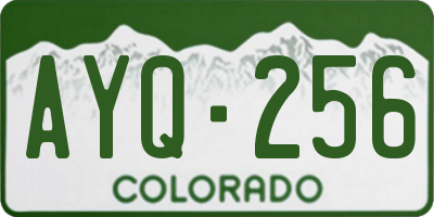 CO license plate AYQ256