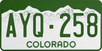 CO license plate AYQ258