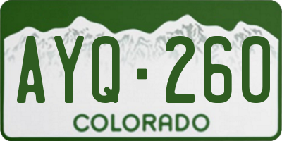 CO license plate AYQ260