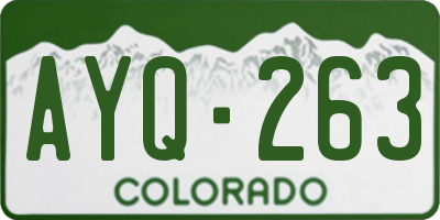 CO license plate AYQ263
