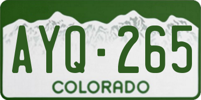 CO license plate AYQ265