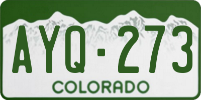 CO license plate AYQ273