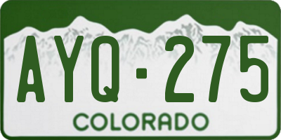 CO license plate AYQ275