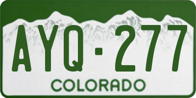 CO license plate AYQ277