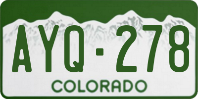 CO license plate AYQ278