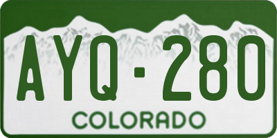 CO license plate AYQ280