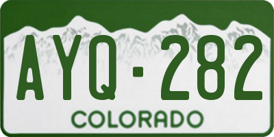 CO license plate AYQ282