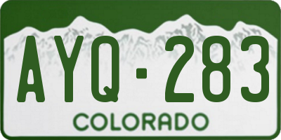 CO license plate AYQ283