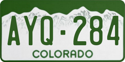 CO license plate AYQ284
