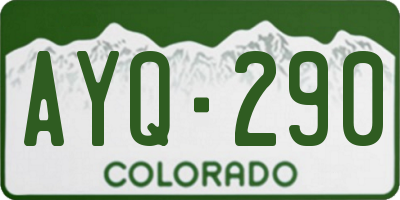 CO license plate AYQ290