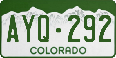 CO license plate AYQ292