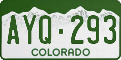 CO license plate AYQ293