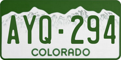 CO license plate AYQ294