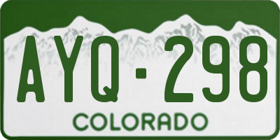 CO license plate AYQ298