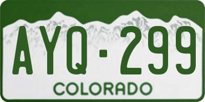 CO license plate AYQ299