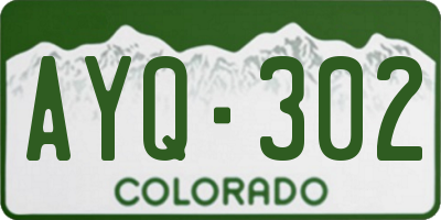 CO license plate AYQ302