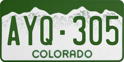 CO license plate AYQ305