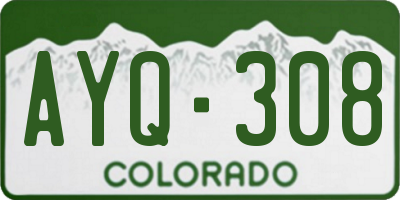 CO license plate AYQ308