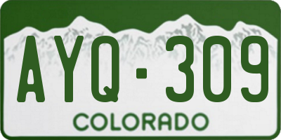 CO license plate AYQ309