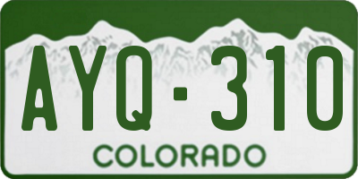 CO license plate AYQ310