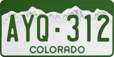 CO license plate AYQ312