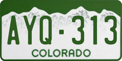 CO license plate AYQ313