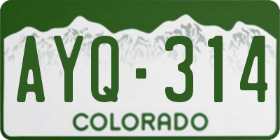 CO license plate AYQ314