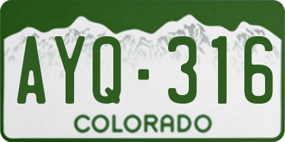 CO license plate AYQ316