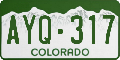 CO license plate AYQ317