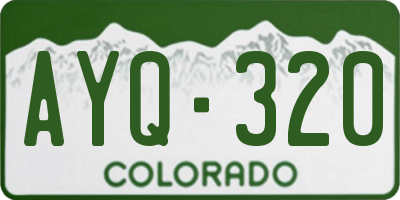 CO license plate AYQ320