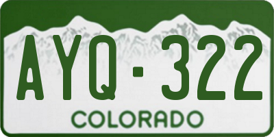 CO license plate AYQ322