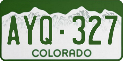 CO license plate AYQ327
