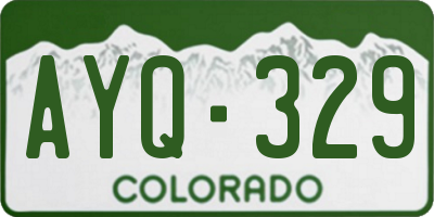 CO license plate AYQ329