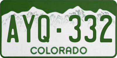 CO license plate AYQ332