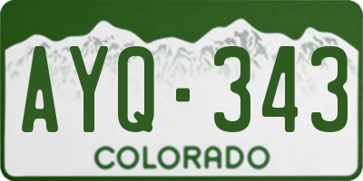 CO license plate AYQ343