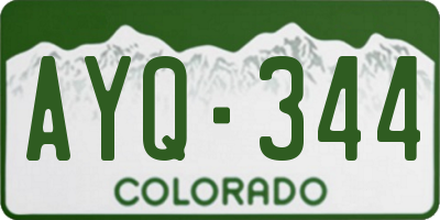 CO license plate AYQ344