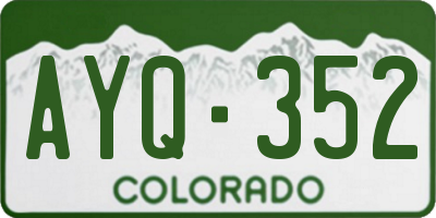 CO license plate AYQ352