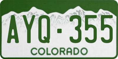 CO license plate AYQ355
