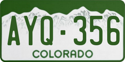 CO license plate AYQ356
