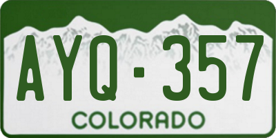 CO license plate AYQ357